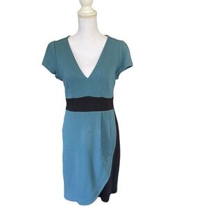 Anthropologie Maeve dress in green with black. Size medium. Fully lined